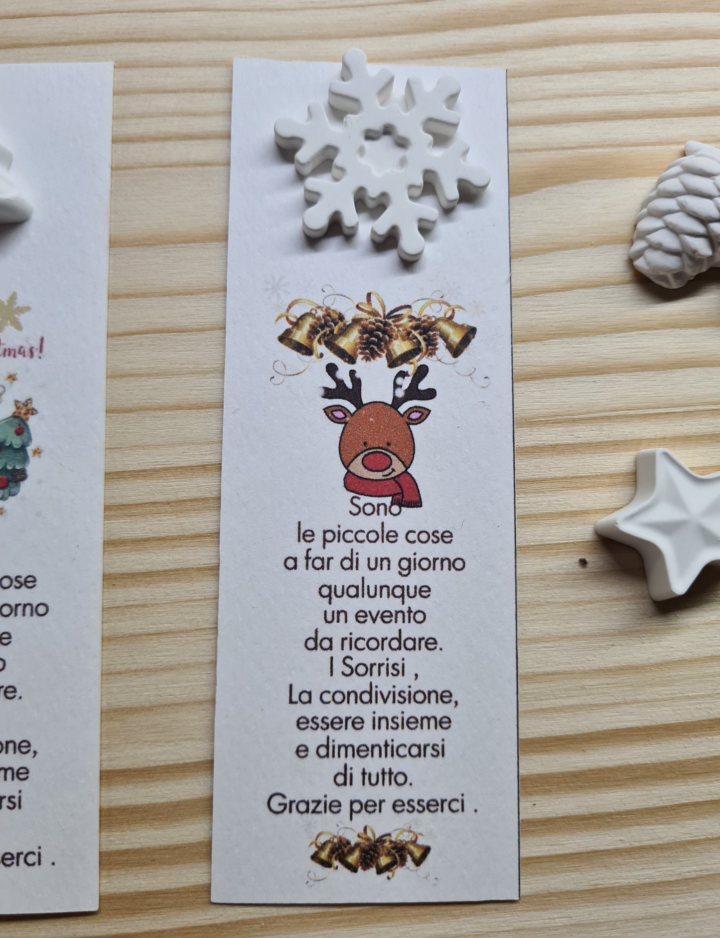 1 Segnaposto/segnalibro natale , pensiero Natale,regalo natale ,gessetto natalizio