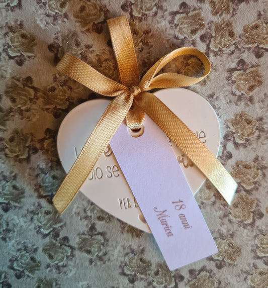 10 Gessetti profumati Cuore con frase "la felicita e reale solo se condivisa "