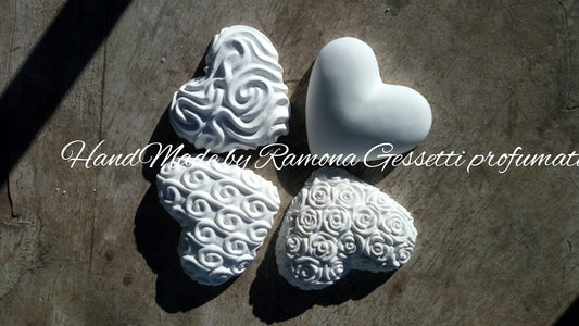 10 Gessetti profumati cuore,cuori misti con fiocco e biglietto,segnaposto matrimonio,comunione