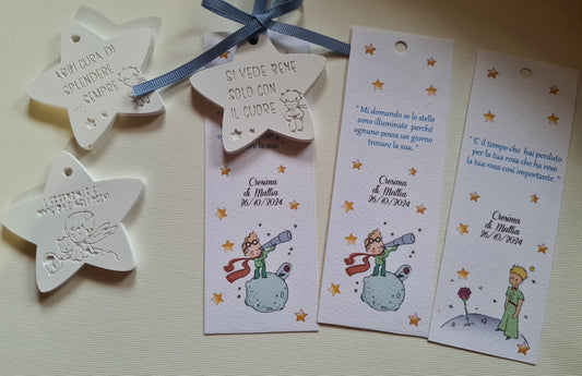 1 Segnalibro piccolo principe stella personalizzato ,segnalibro comunione,segnaposto,segnalibro,cresima, battesimo