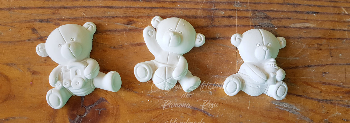 10 Gessetti profumati orsetti con trenino,con biberon,con pallone,segnaposto nascita ,battesimo