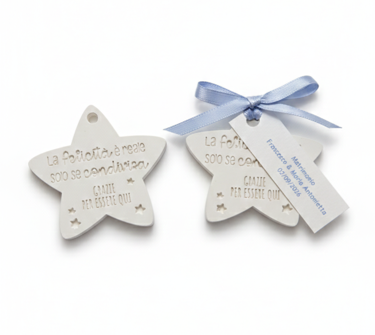 1 Bomboniera cuore/stella la felicita e reale solo se condivisa ...bomboniera profumata,Nascita , bomboniera battesimo,comunione,cresima,matrimonio