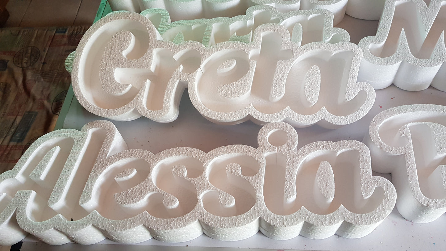 Portaconfetti in polistirolo, nome decorazione festa/ evento