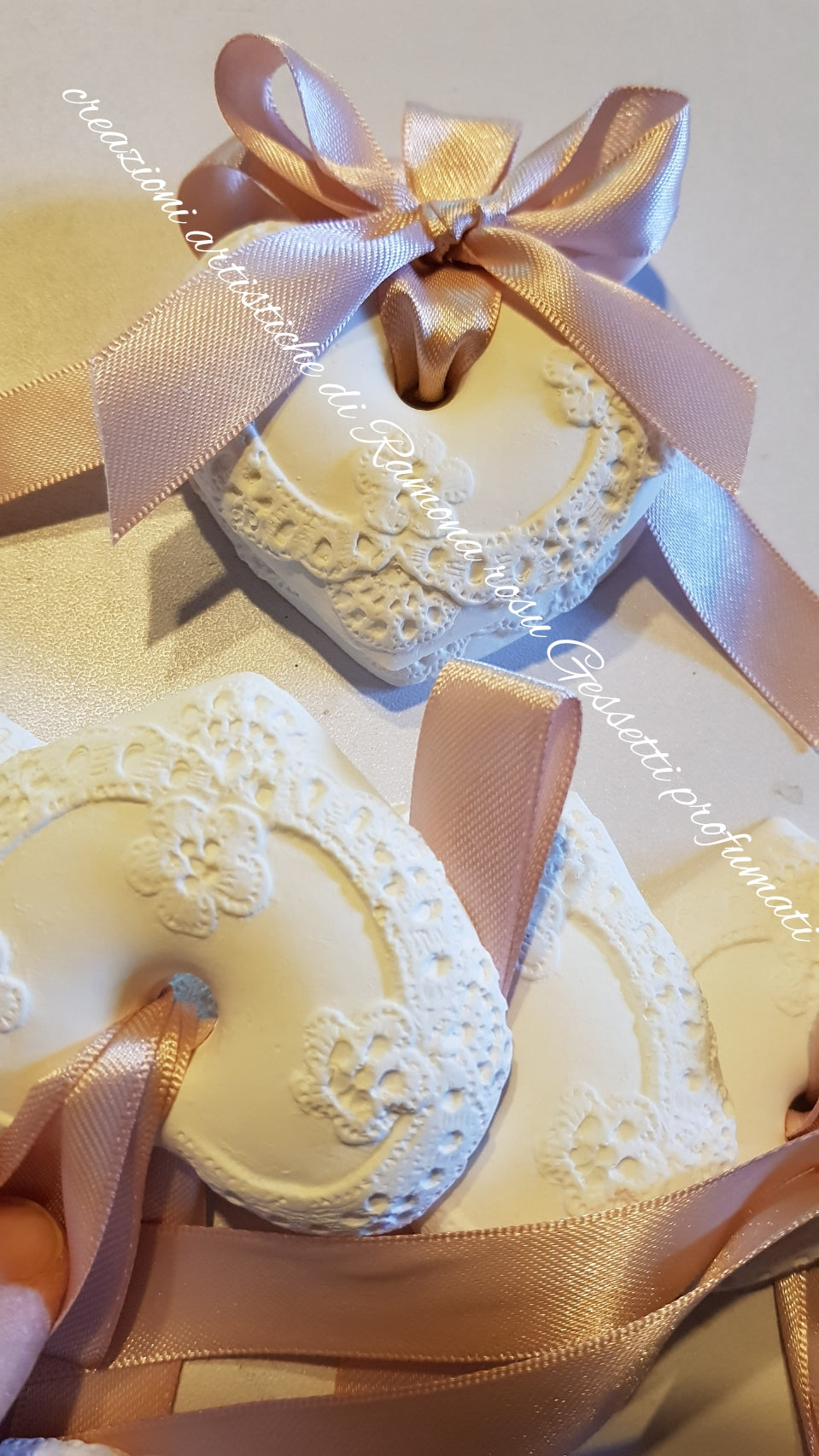 10 Gessetti profumati cuore shabby, cuori segnaposto matrimonio,comunione,cresima