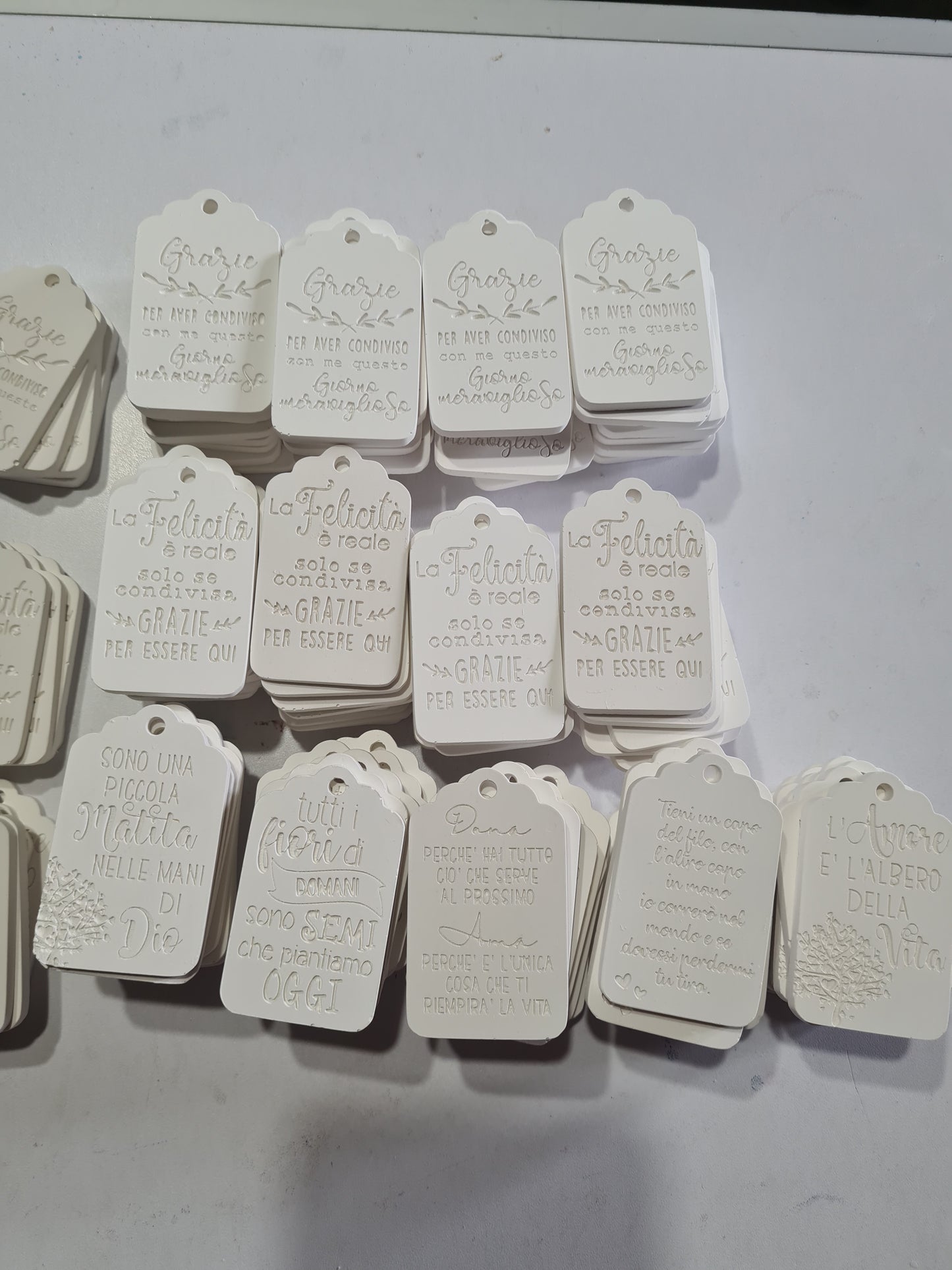 10 Gessetti profumati Tag/targhette con frase ,ringraziamento,grazie,segnaposto matrimonio, comunione,battesimo