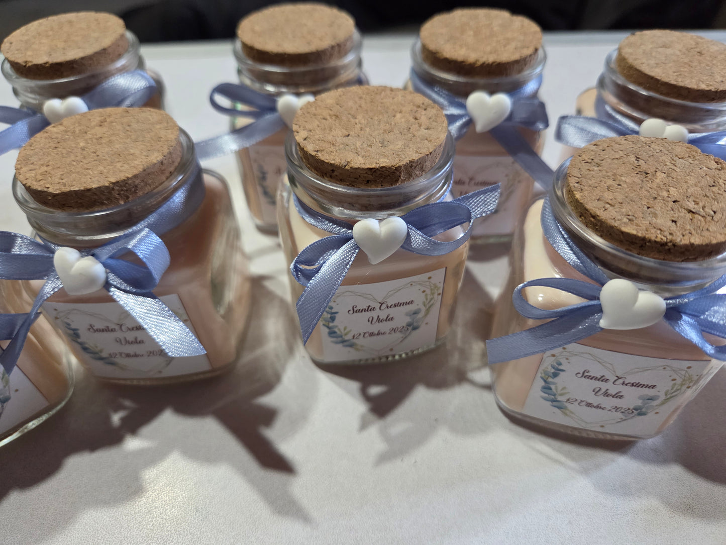 1 Candela/ bomboniera   in cera di soia 100% naturale,segnaposto,bomboniere  matrimonio,nascita ,battesimo ,promessa di matrimonio