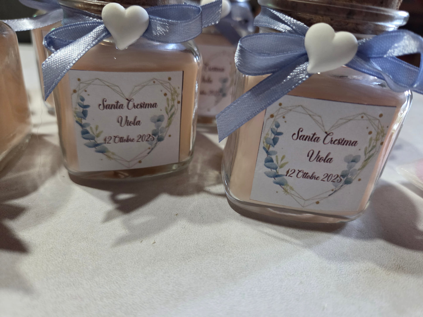 1 Candela/ bomboniera   in cera di soia 100% naturale,segnaposto,bomboniere  matrimonio,nascita ,battesimo ,promessa di matrimonio