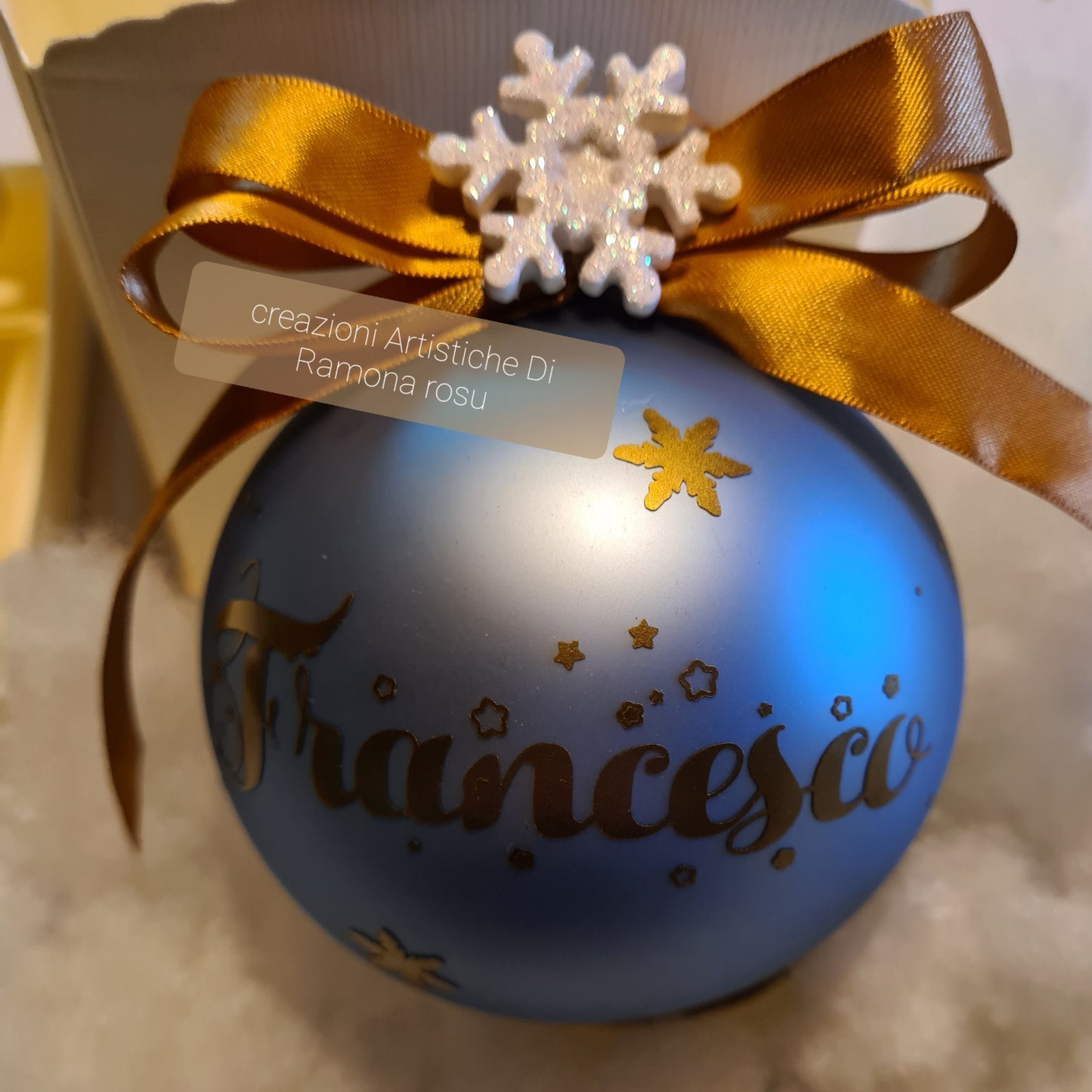 1 Pallina vetro 10 cm Personalizzata con nome