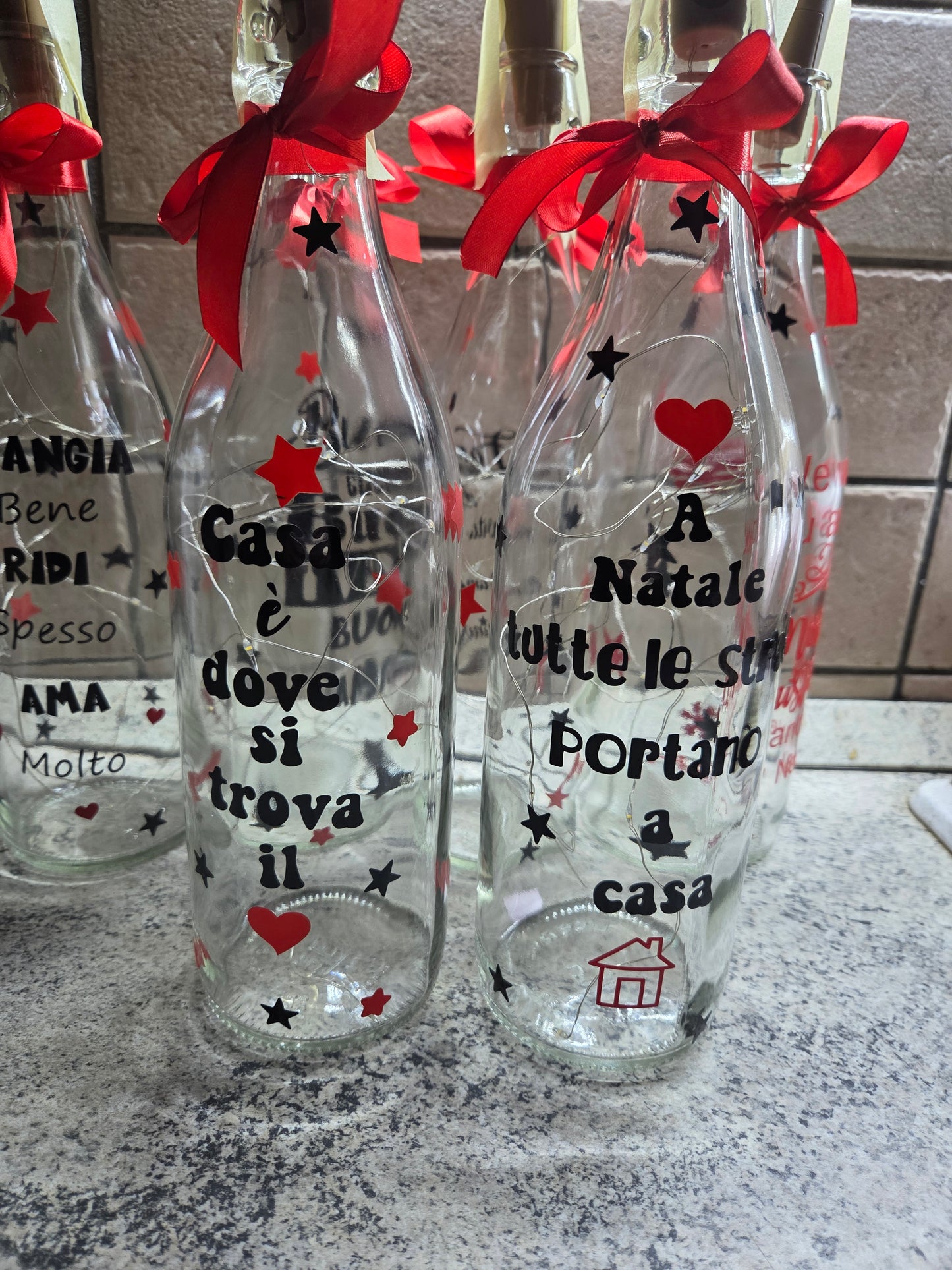 Bottiglie illuminata Luce Led  personalizzate con luci a led ,regalo ,frase