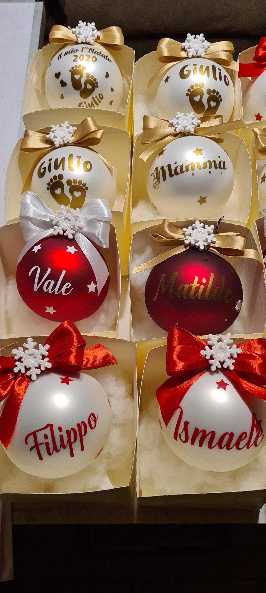 1 Pallina vetro 10 cm Personalizzata con nome