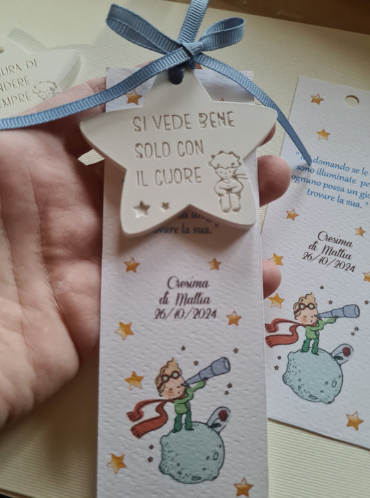 1 Segnalibro piccolo principe stella  personalizzato ,segnalibro comunione,segnaposto,segnalibro,cresima, battesimo