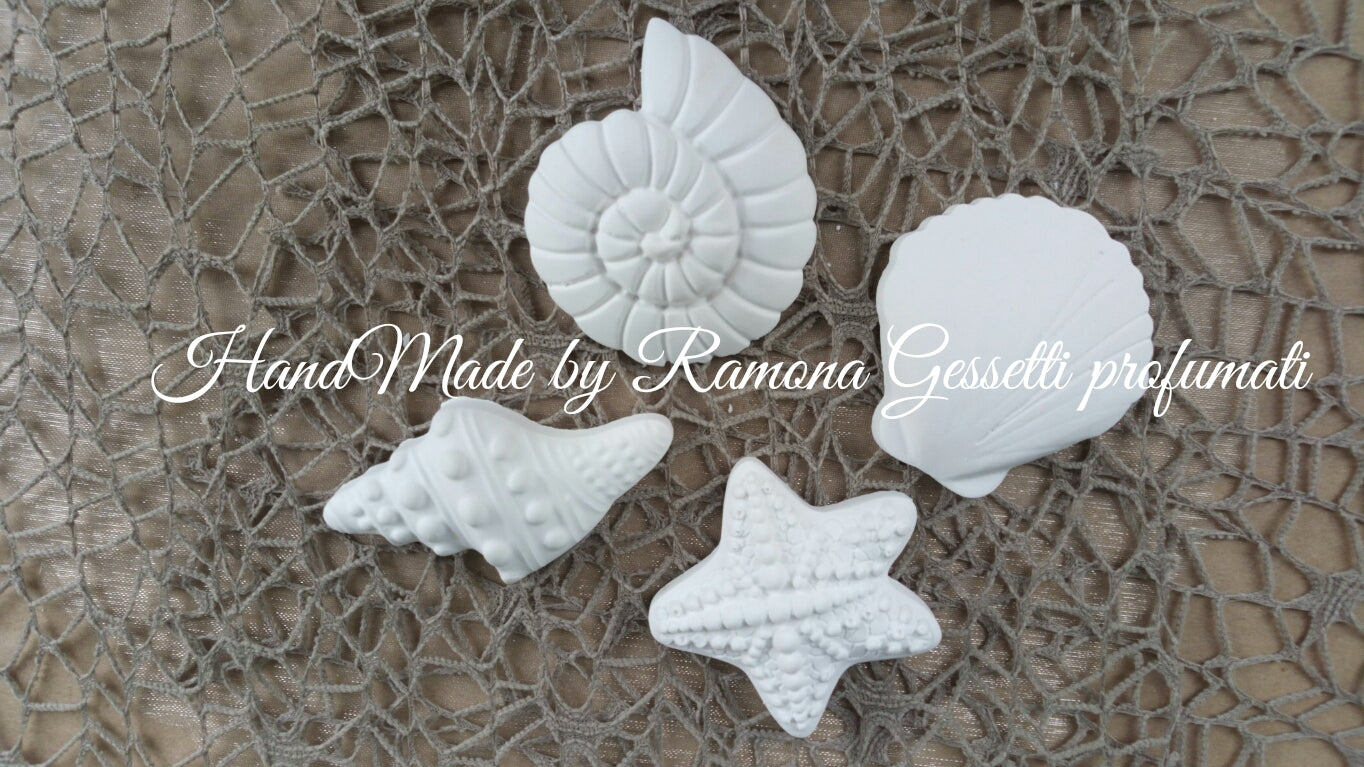 10 Gessetti profumati forme marine, stella marina,conchiglia,segnaposto