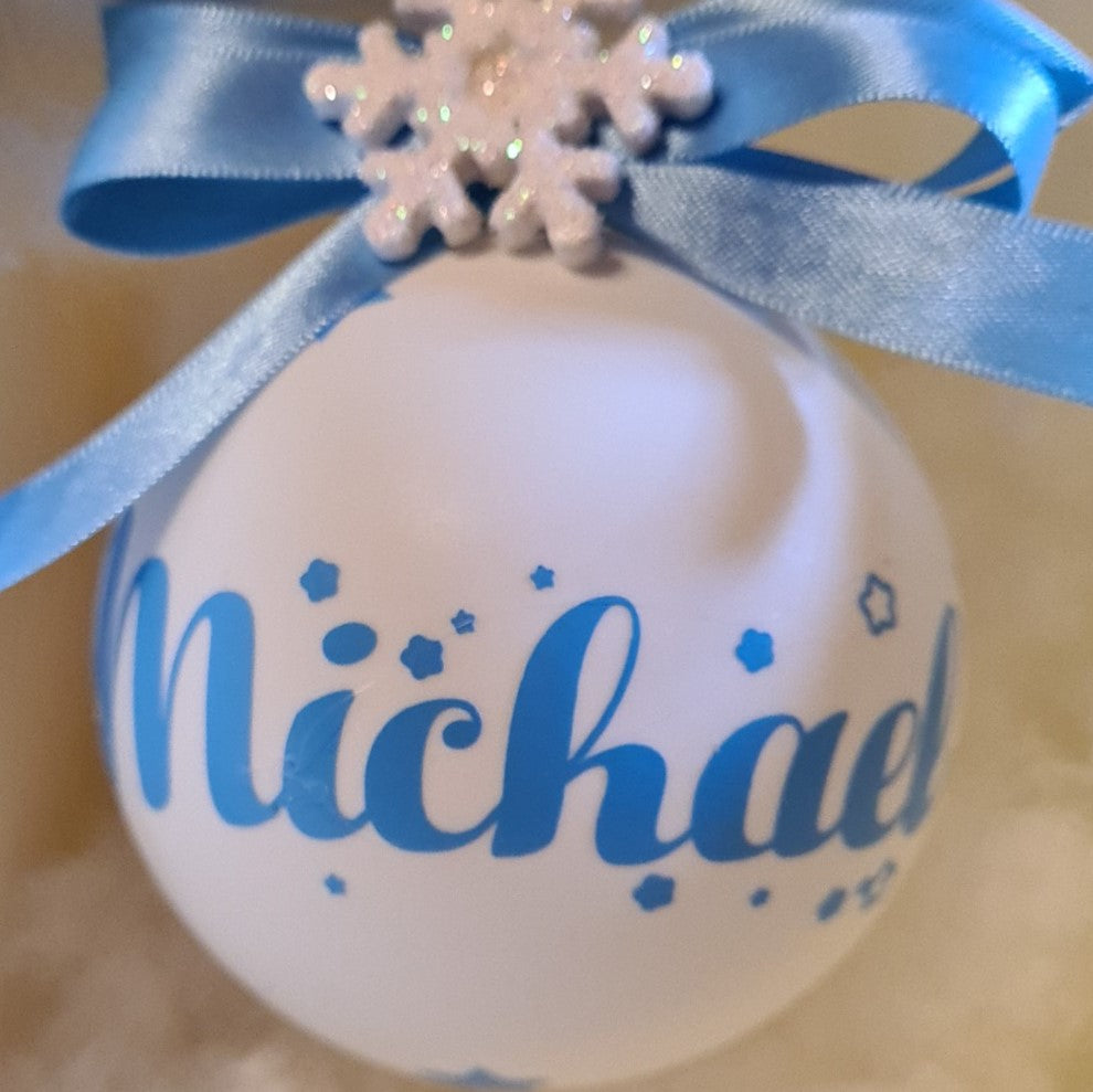 1 Pallina 8 cm plastica, personalizzata con nome bimbo/ bimba