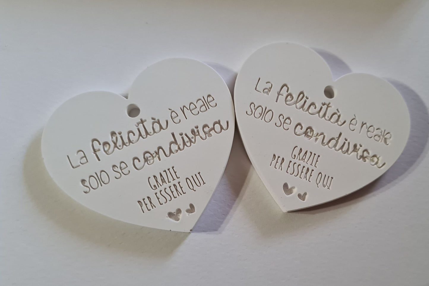 10 Gessetti profumati Cuore con frase "la felicita e reale solo se condivisa "