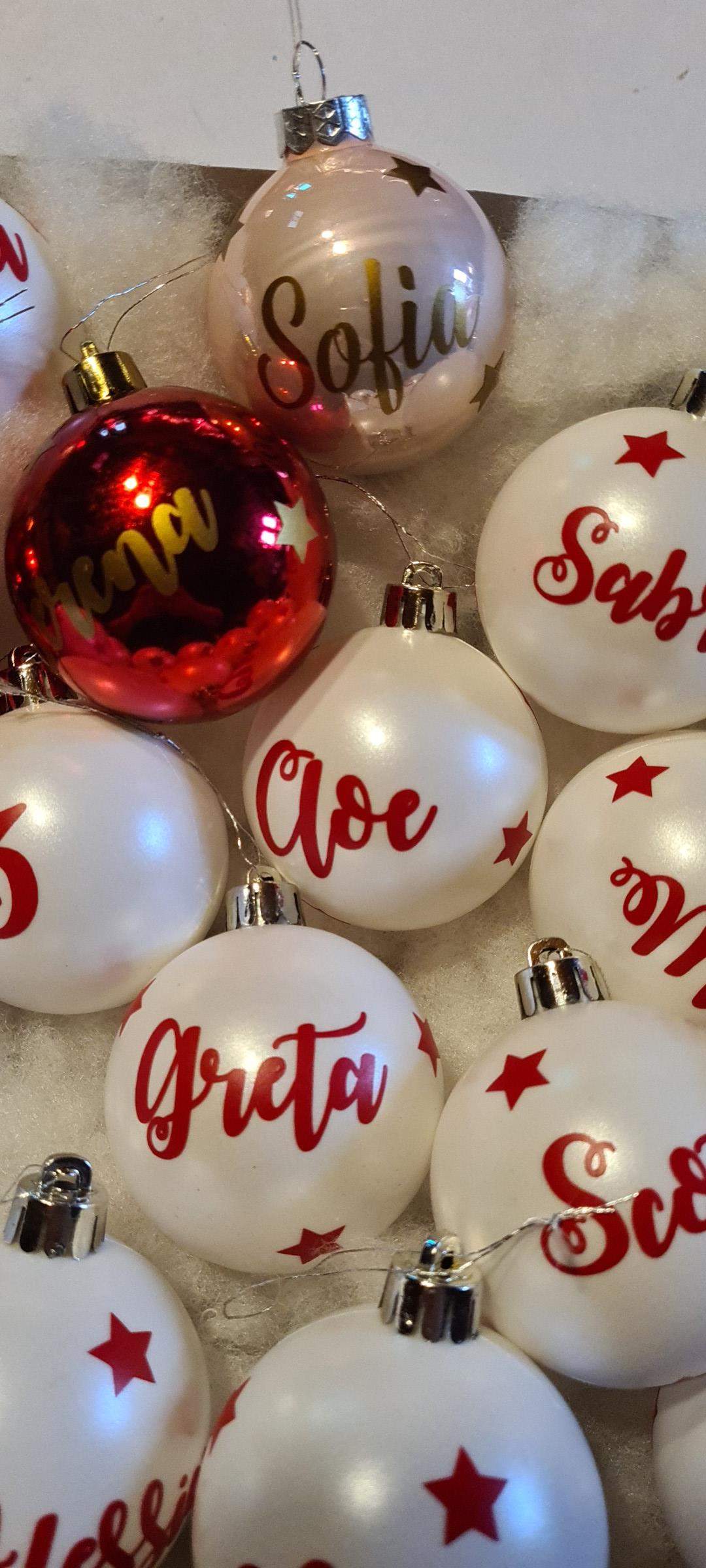 1 Pallina 6 cm plastica, personalizzata con nome bimbo/ bimba