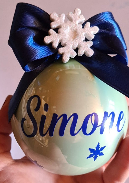 1 Pallina vetro 10 cm Personalizzata con nome