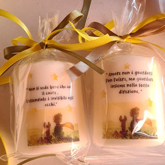 1 Candela personalizzata piccolo principe,bomboniera battesimo,compleanno ,comunione