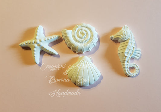 10 pezzi misti Gessetti profumati forme marine, conchiglia, stella, cavalluccio marino