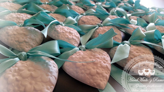 10 Gessetti profumati cuore margherite  ,segnaposto matrimonio,battesimo,comunione