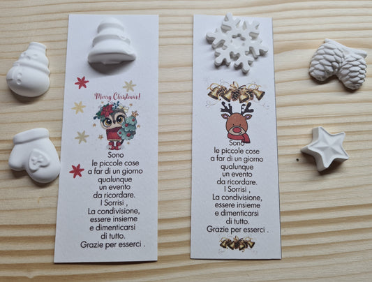 1 Segnaposto/segnalibro natale , pensiero Natale,regalo natale ,gessetto natalizio