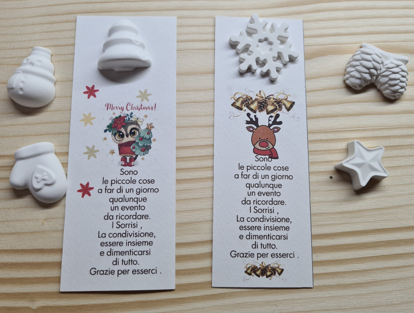 1 Segnaposto/segnalibro natale , pensiero Natale,regalo natale ,gessetto natalizio