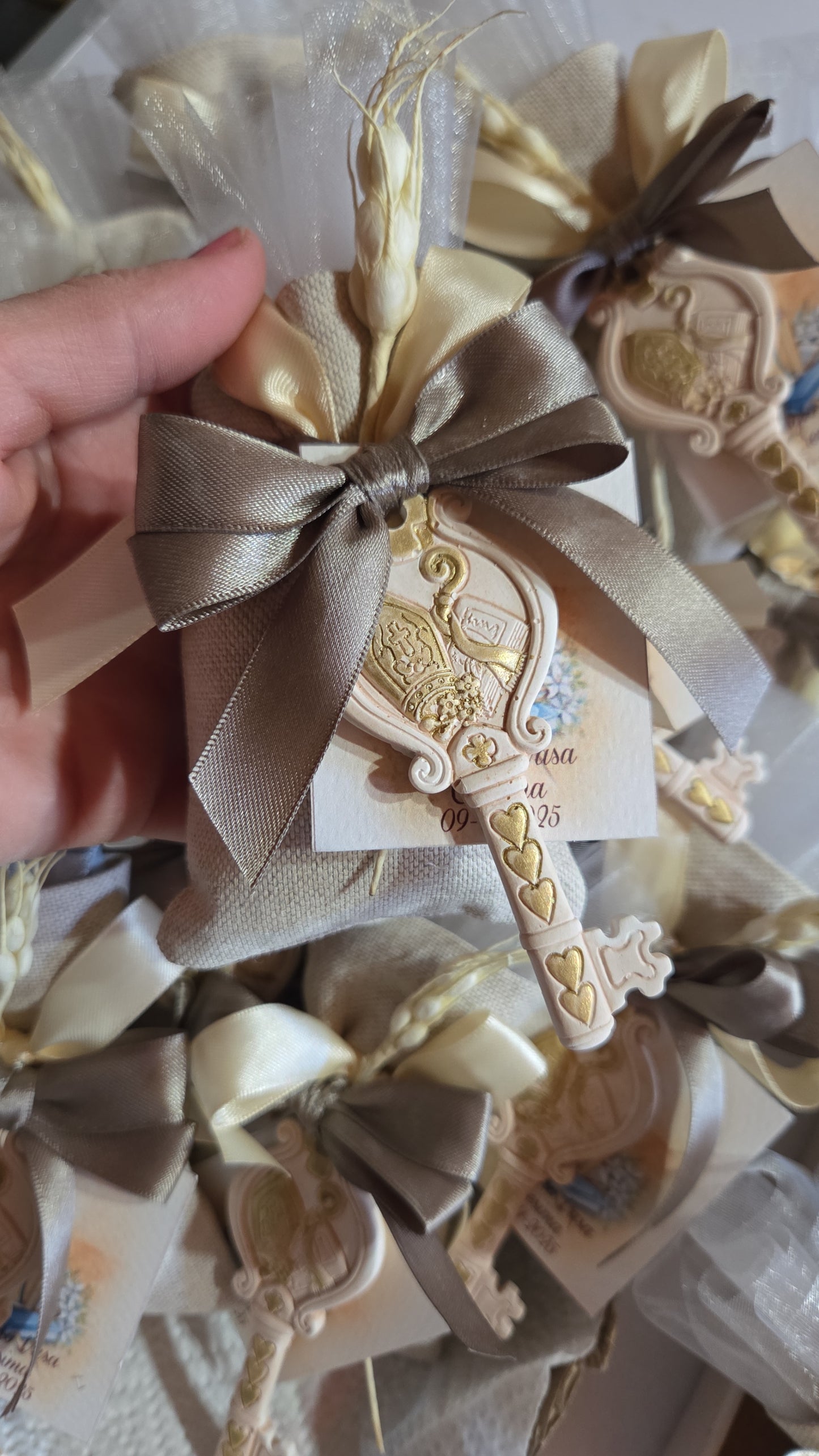 1 Bomboniera  Cresima,comunione,chiave comunione,chiave cresima ,comunione,gessetti profumati