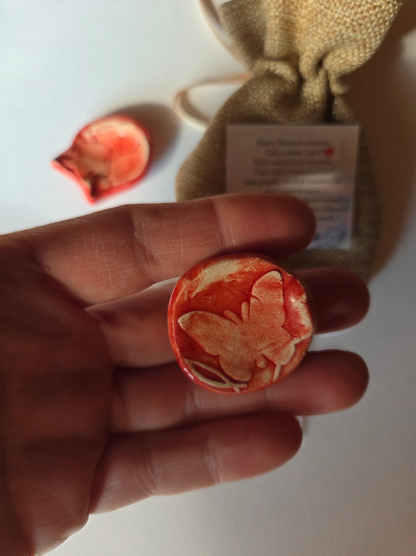 1 Pietra antistress in ceramica,fatto a mano , worry stone, sassolini antistress, calma ansia, preoccupazioni