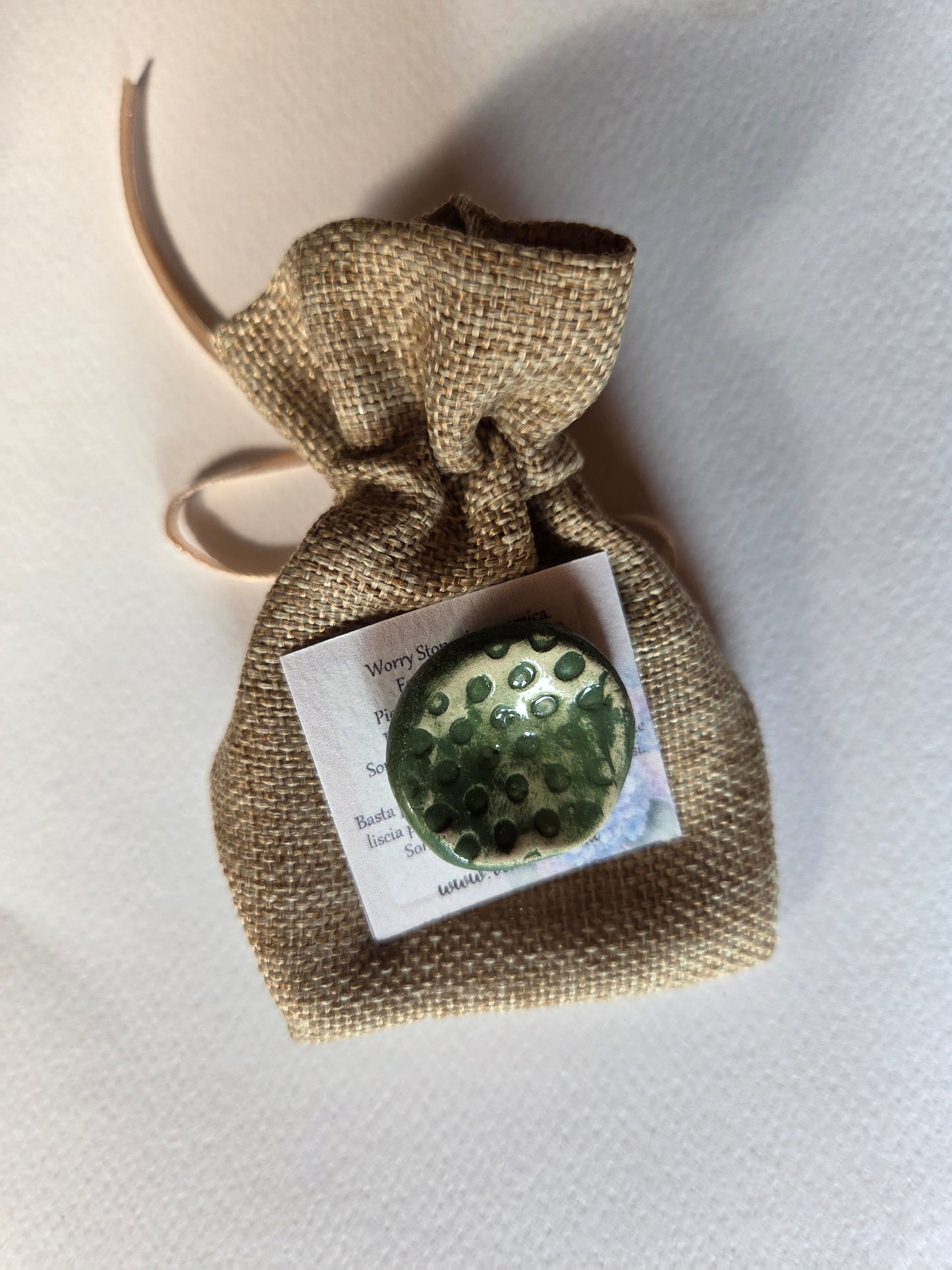 1 Pietra antistress in ceramica,fatto a mano , worry stone, sassolini antistress, calma ansia, preoccupazioni