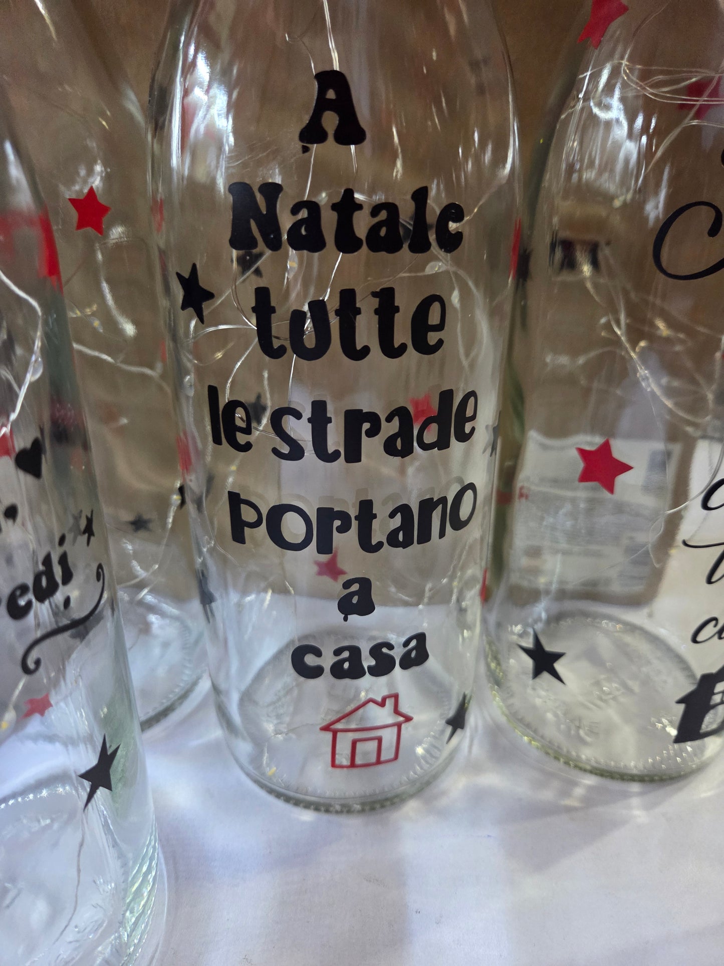 Bottiglie illuminata Luce Led  personalizzate con luci a led ,regalo ,frase