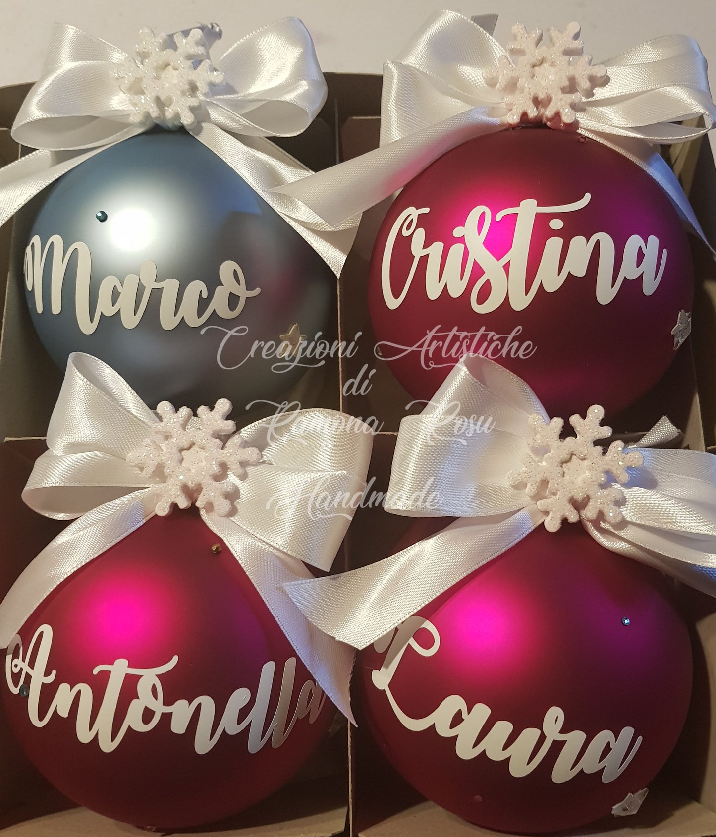 1 Pallina vetro 10 cm con strass Personalizzata con nome