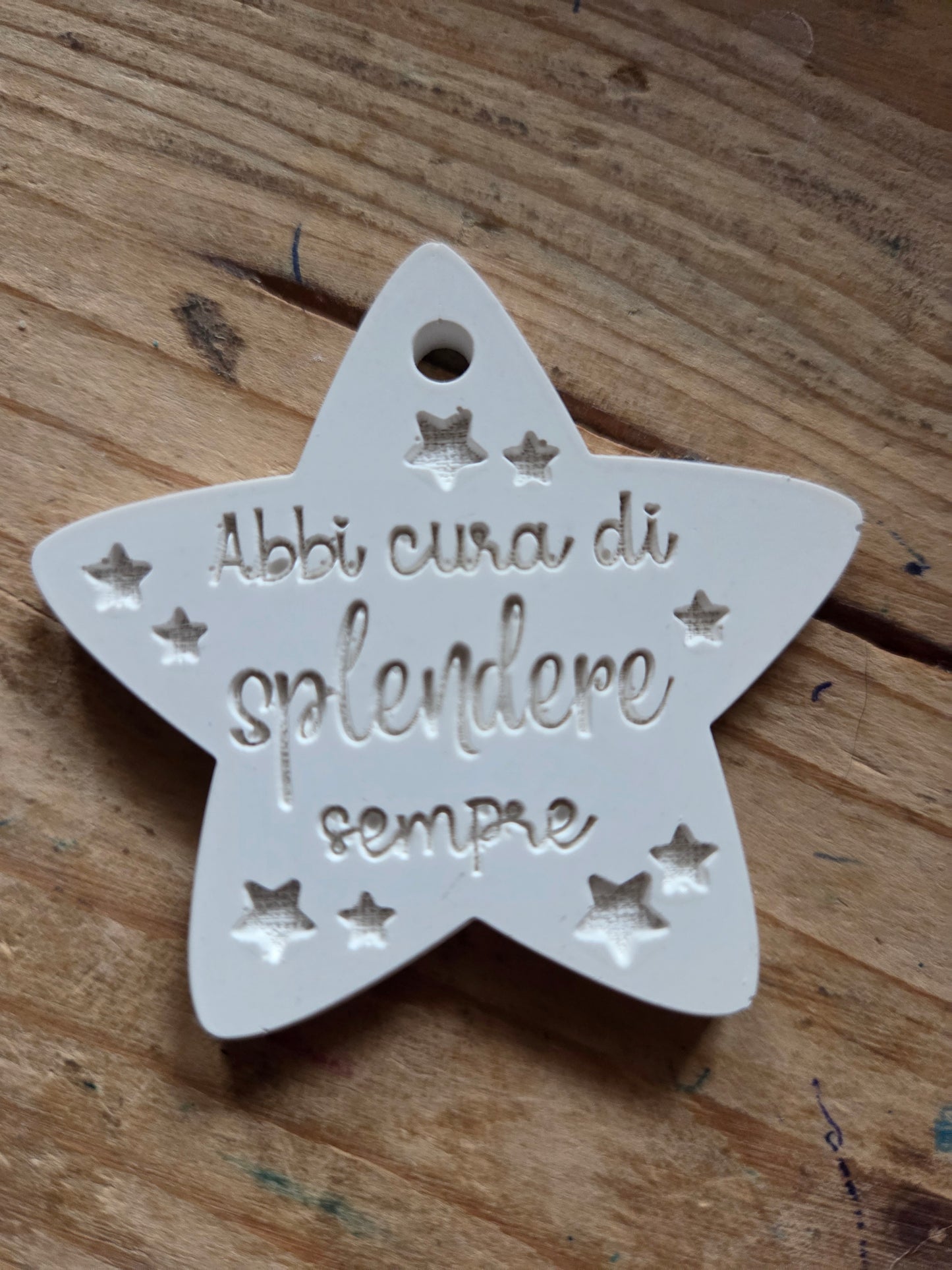 10 stelle gessetti profumati abbi cura di splendere sempre,frase,stella, stelle segnaposto 6x6 cm