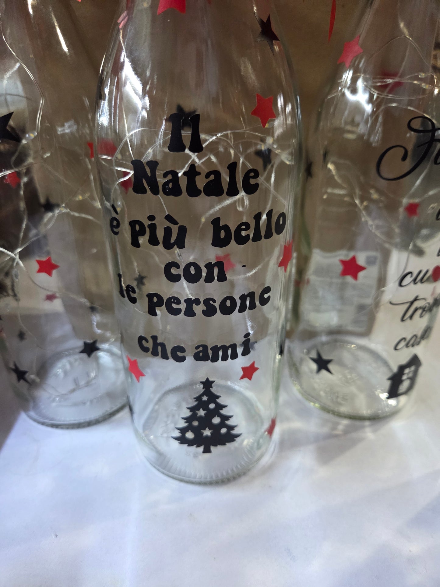 Bottiglie illuminata Luce Led  personalizzate con luci a led ,regalo ,frase