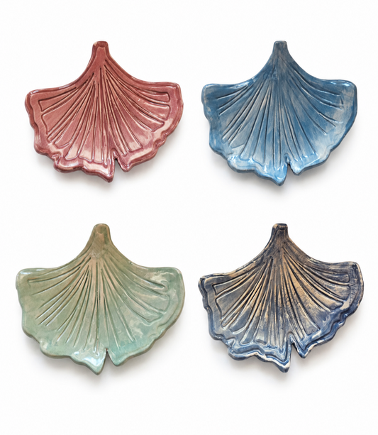 Bomboniere portagioie ,ceramiche artistiche personalizzabili ,foglia di ginkgo ,fatte a mano, SU ORDINAZIONE