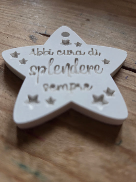 10 stelle gessetti profumati abbi cura di splendere sempre,frase,stella, stelle segnaposto 6x6 cm