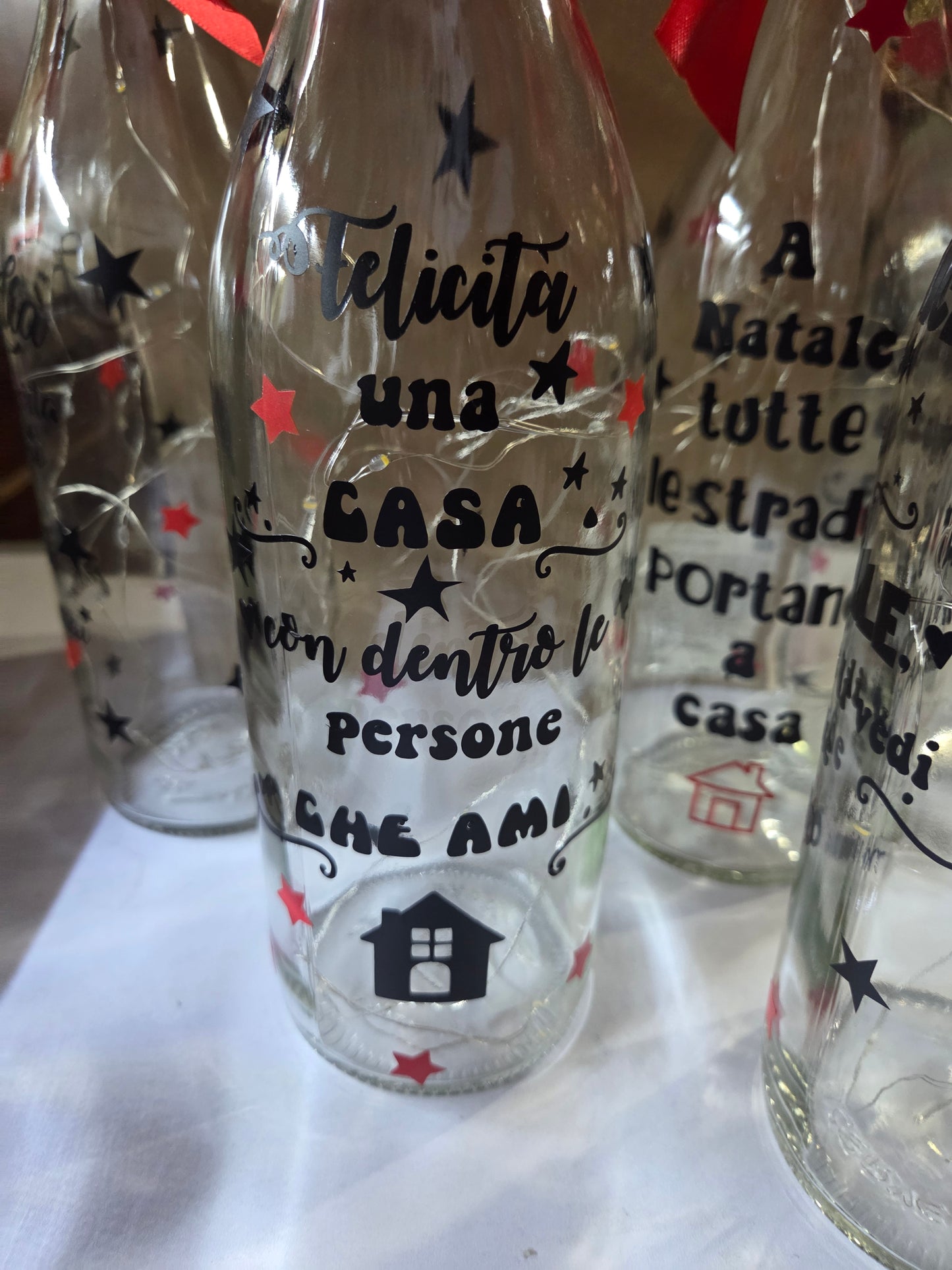 Bottiglie illuminata Luce Led  personalizzate con luci a led ,regalo ,frase