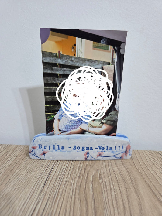 Portafoto ceramica fatto a mano con frase,dedica